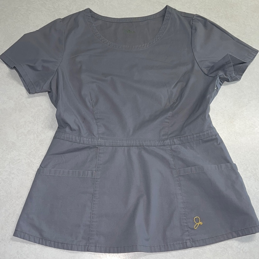 Gray scrub top